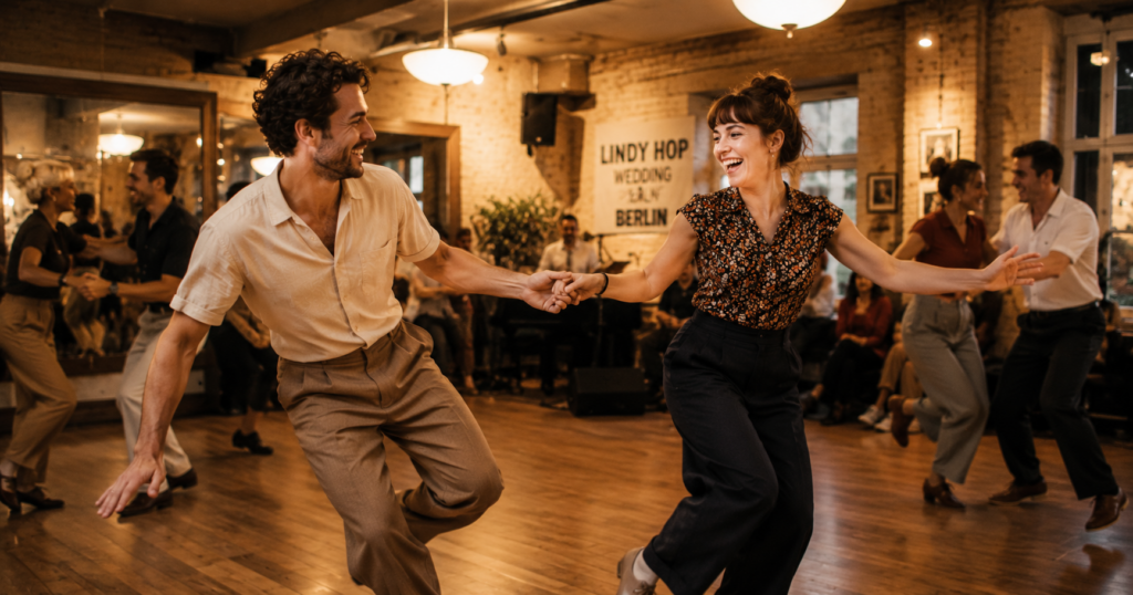 Swing Tanzpaar im Sommertanzkurs in Berlin Kreuzberg
